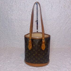 Louis Vuitton LV Monogram Petit PM Bucket Shoulder Bag Purse